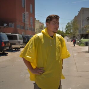Poncho PVC amarillo para lluvia ( 125 x 100cm) .Talle Unico